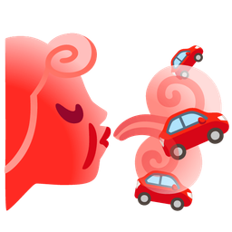 wind face and automobile