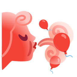 wind face and balloon