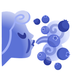 wind face and blueberries