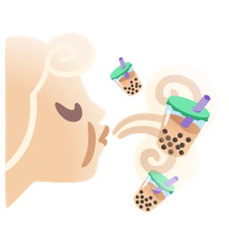 wind face and bubble tea