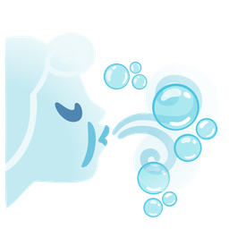 wind face and bubbles