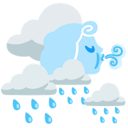 wind face and cloud with rain