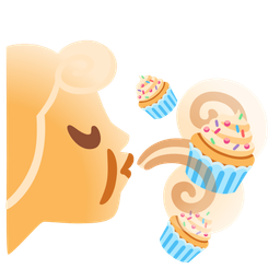 wind face and cupcake