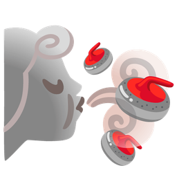 wind face and curling stone