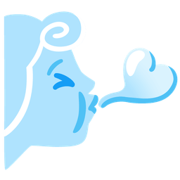 Wind face and Face blowing a kiss