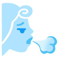 wind face and face exhaling