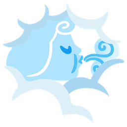 wind face and face in clouds