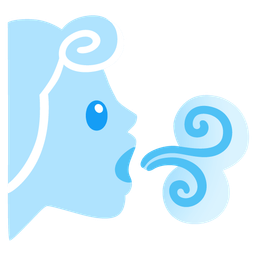 wind face and face with open mouth