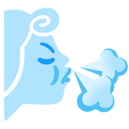 wind face and face with steam from nose