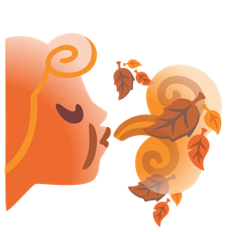 wind face and fallen leaf