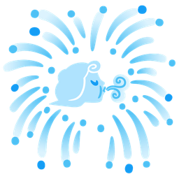 wind face and fireworks