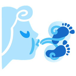 wind face and footprints