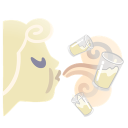 wind face and glass of milk