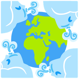 wind face and globe showing Europe-Africa