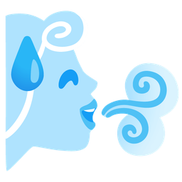 Wind face and Grinning face with sweat