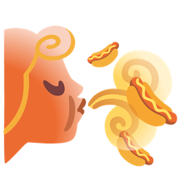 wind face and hot dog