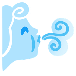 Wind face and Kissing face with smiling eyes