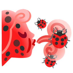 wind face and lady beetle
