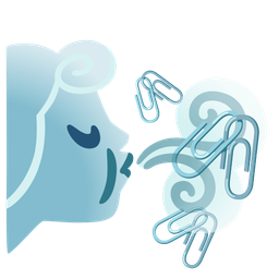 wind face and linked paperclips