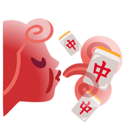 wind face and mahjong red dragon