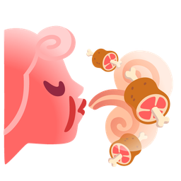 wind face and meat on bone