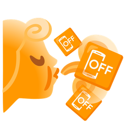 wind face and mobile phone off