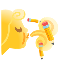 wind face and pencil