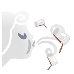 wind face and pouring liquid