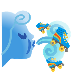 wind face and roller skate