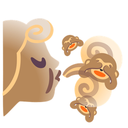 wind face and see-no-evil monkey