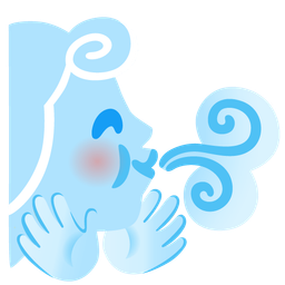 Wind face and Smiling face with open hands