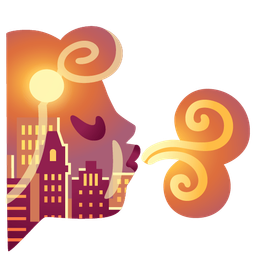 wind face and sunset