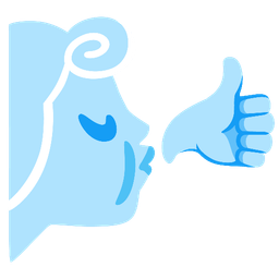 wind face and thumbs up