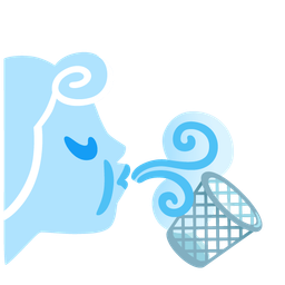 wind face and wastebasket