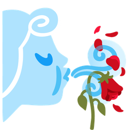 wind face and wilted flower