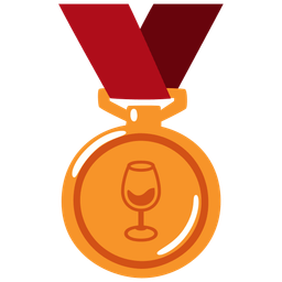 Wine glass and 3rd place medal
