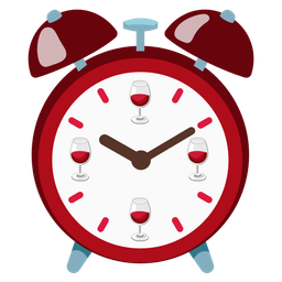 Wine glass and Alarm clock