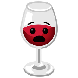 Wine glass and Anguished face