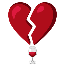 Wine glass and Broken heart