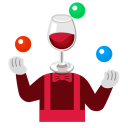 Wine glass and Clown face