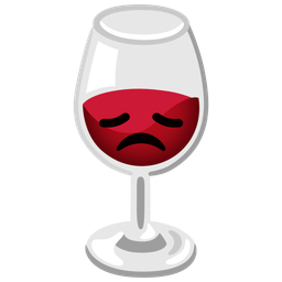 Wine glass and Disappointed face
