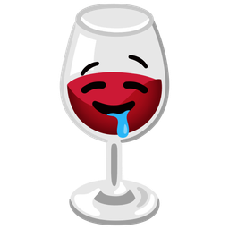 Wine glass and Drooling face