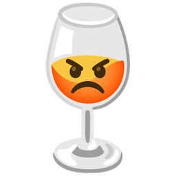 Wine glass and Enraged face