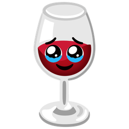Wine glass and Face holding back tears