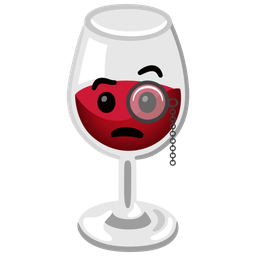 Wine glass and Face with monocle