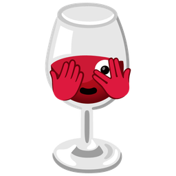 Wine glass and Face with peeking eye