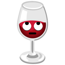 Wine glass and Face with rolling eyes