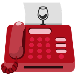 Wine glass and Fax machine