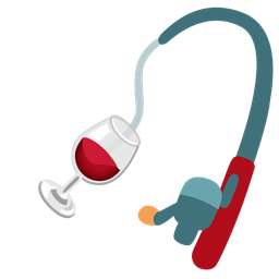 Wine glass and Fishing pole