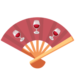 Wine glass and Folding hand fan